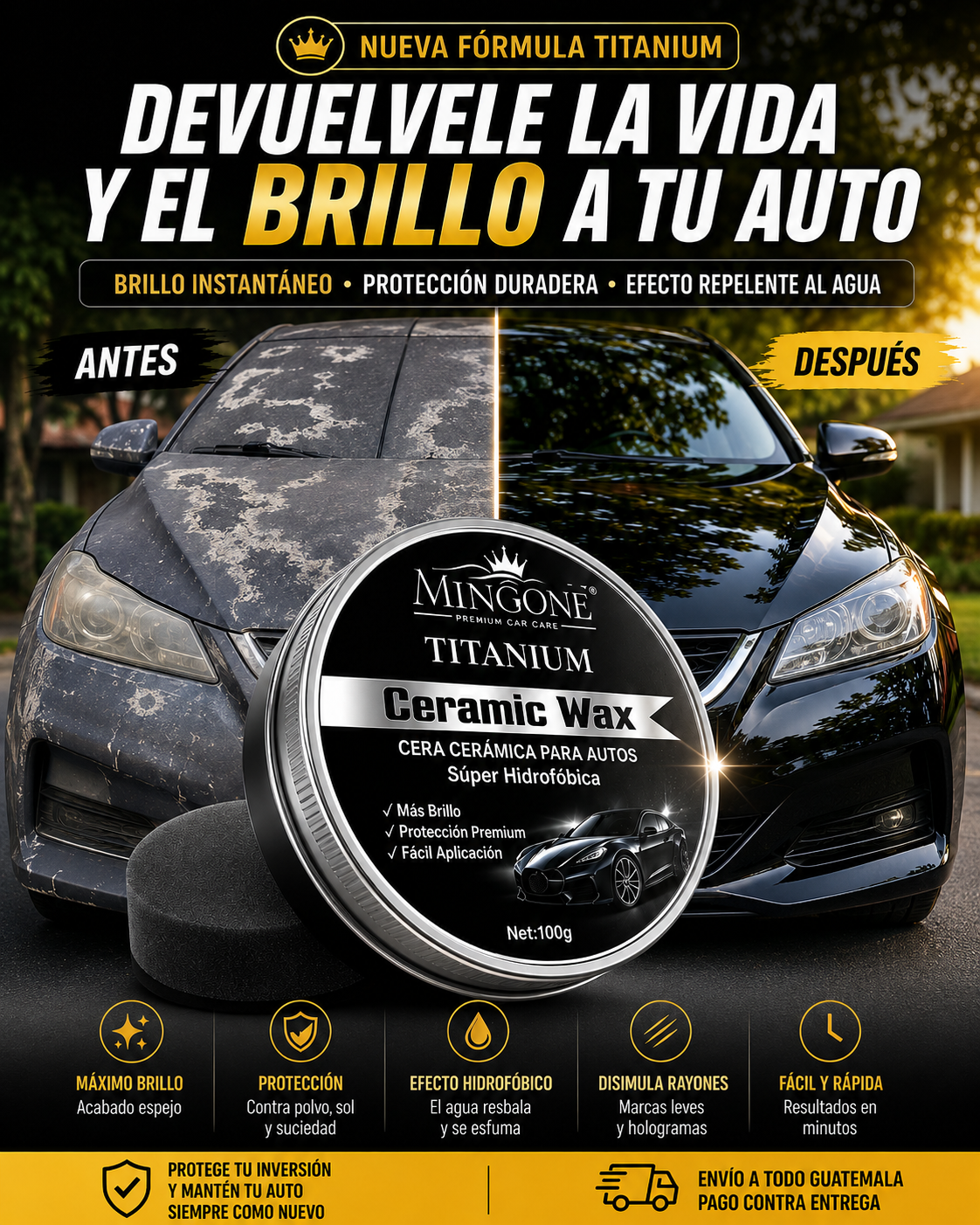 Removedor de Rayones y Potenciador de Brillo para Autos
